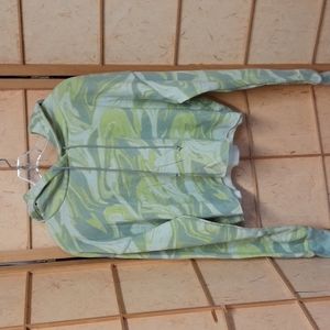 Wild Fable green and gray cropped hoodie size M